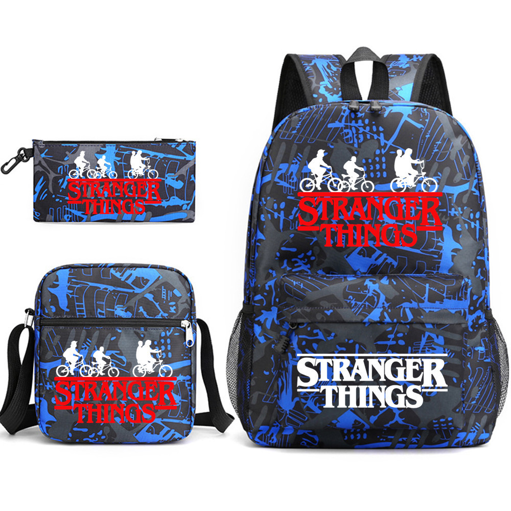 (F) Stranger Things Backpack 3Pcs Student School Bag