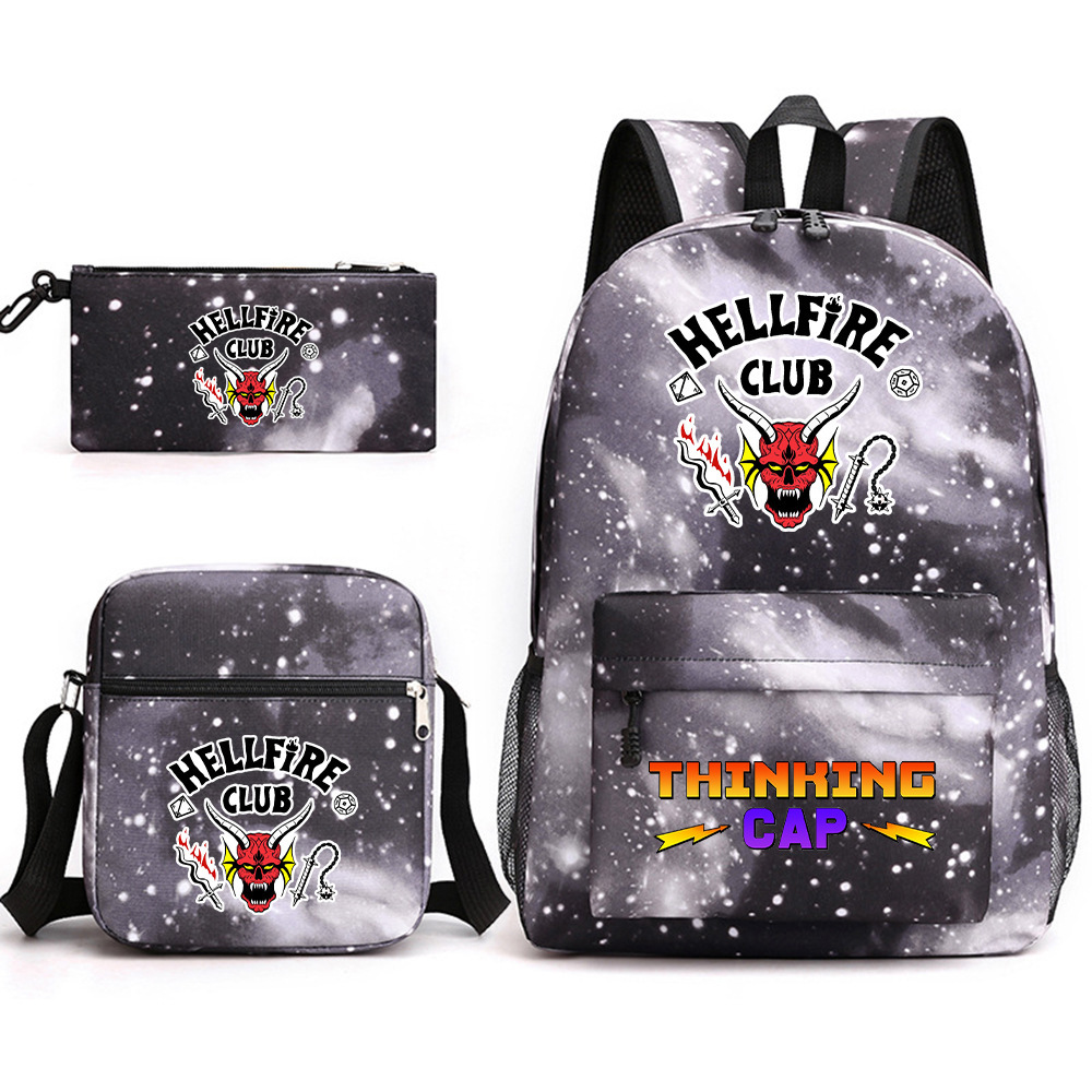 (F) Stranger Things Backpack 3Pcs Student School Bag