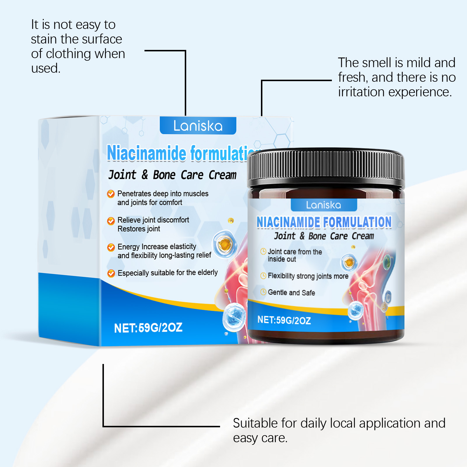 Joint Care Cream Mild Formula Cool Soothing Gentle Natural Relief For Knee Wrist Skin Daily Body Care