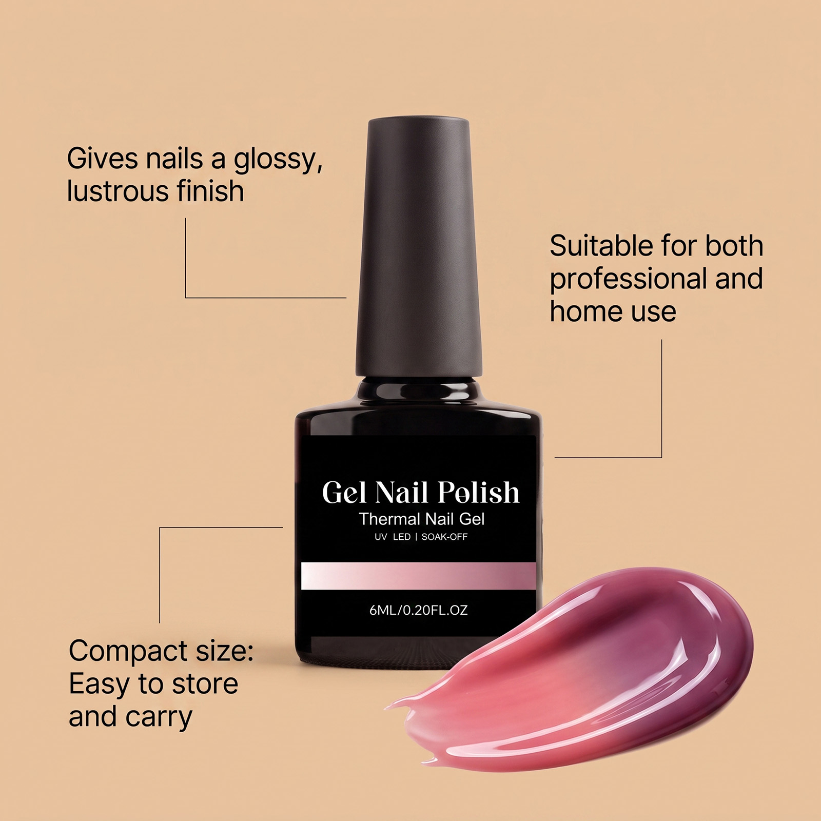 Thermochromic Nail Glue Simple Nude Gel Long Lasting Bright Nail Decoration Painting Manicure Supplies