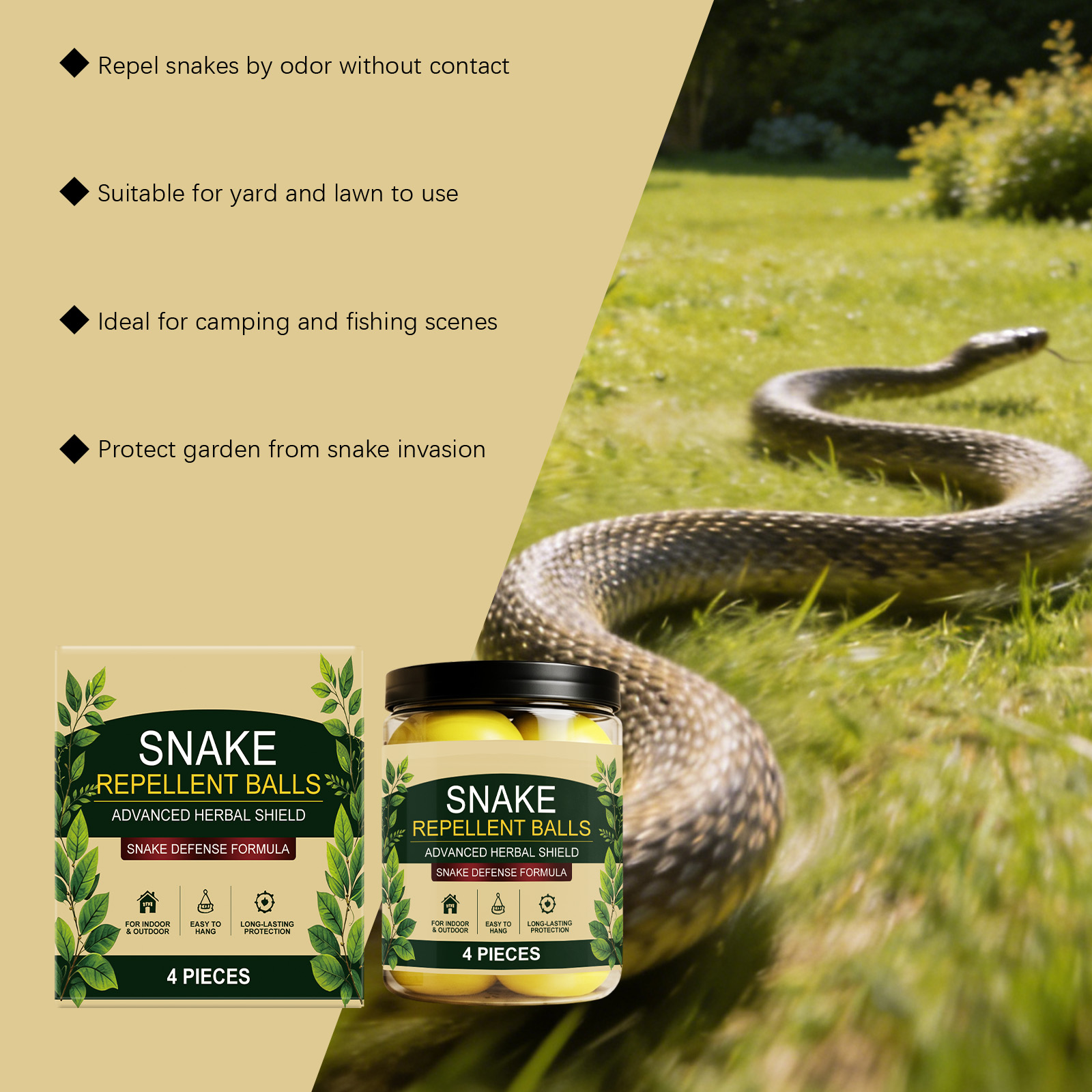 Snake Repellent Pellets Scent Driven Easy Protection For Yard Lawn Outdoor Camp Picnic Fishing Space