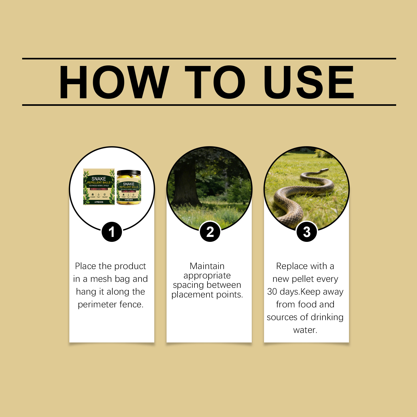 Snake Repellent Pellets Scent Driven Easy Protection For Yard Lawn Outdoor Camp Picnic Fishing Space