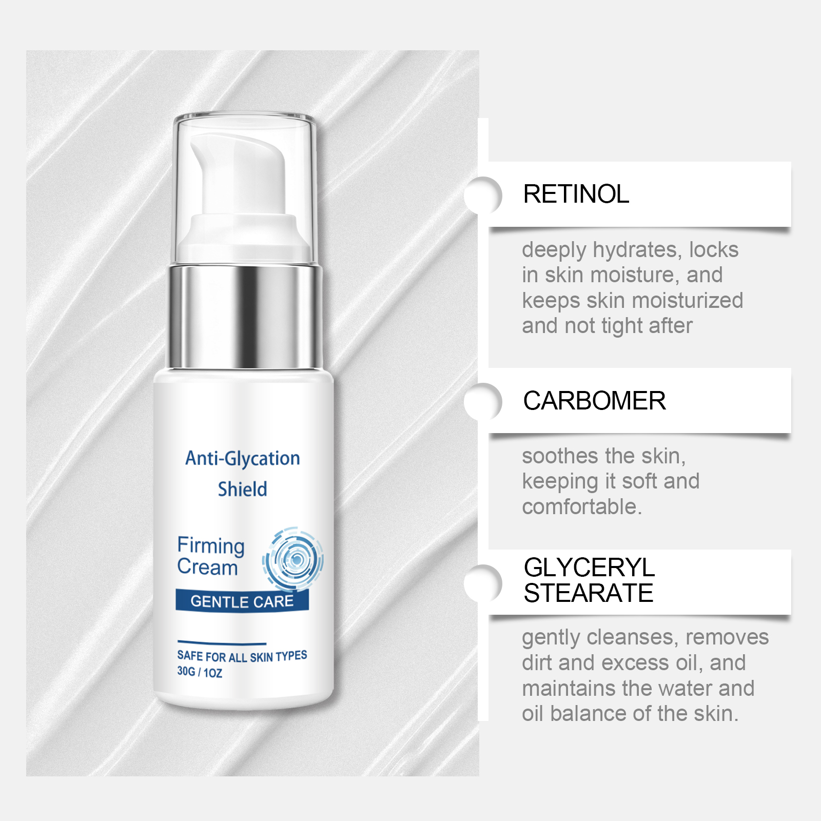 Renewing Cream Mild Ingredients Nourish Facial Skin Moist Hydrate Fresh Smooth Daily Massage Skincare Lotion