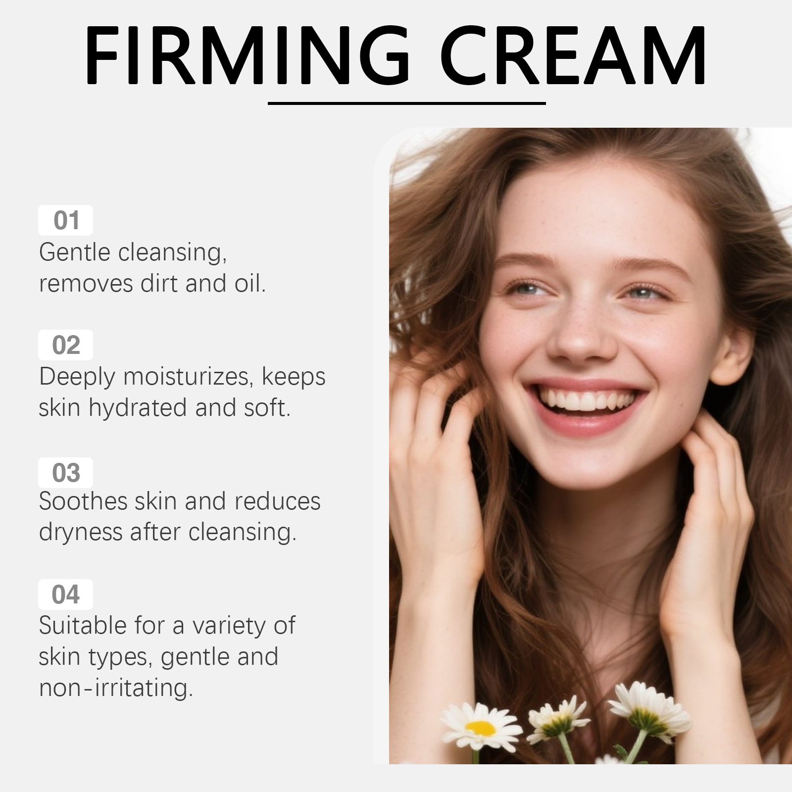 Renewing Cream Mild Ingredients Nourish Facial Skin Moist Hydrate Fresh Smooth Daily Massage Skincare Lotion