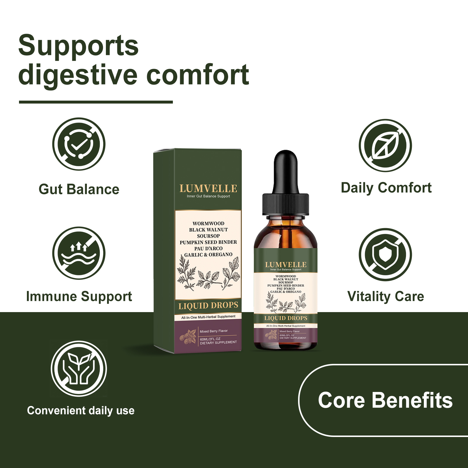 Plant Extract Intestine Balance Drops Mild Formula Comfort Balanced Care Protect Body Intestinal Environment