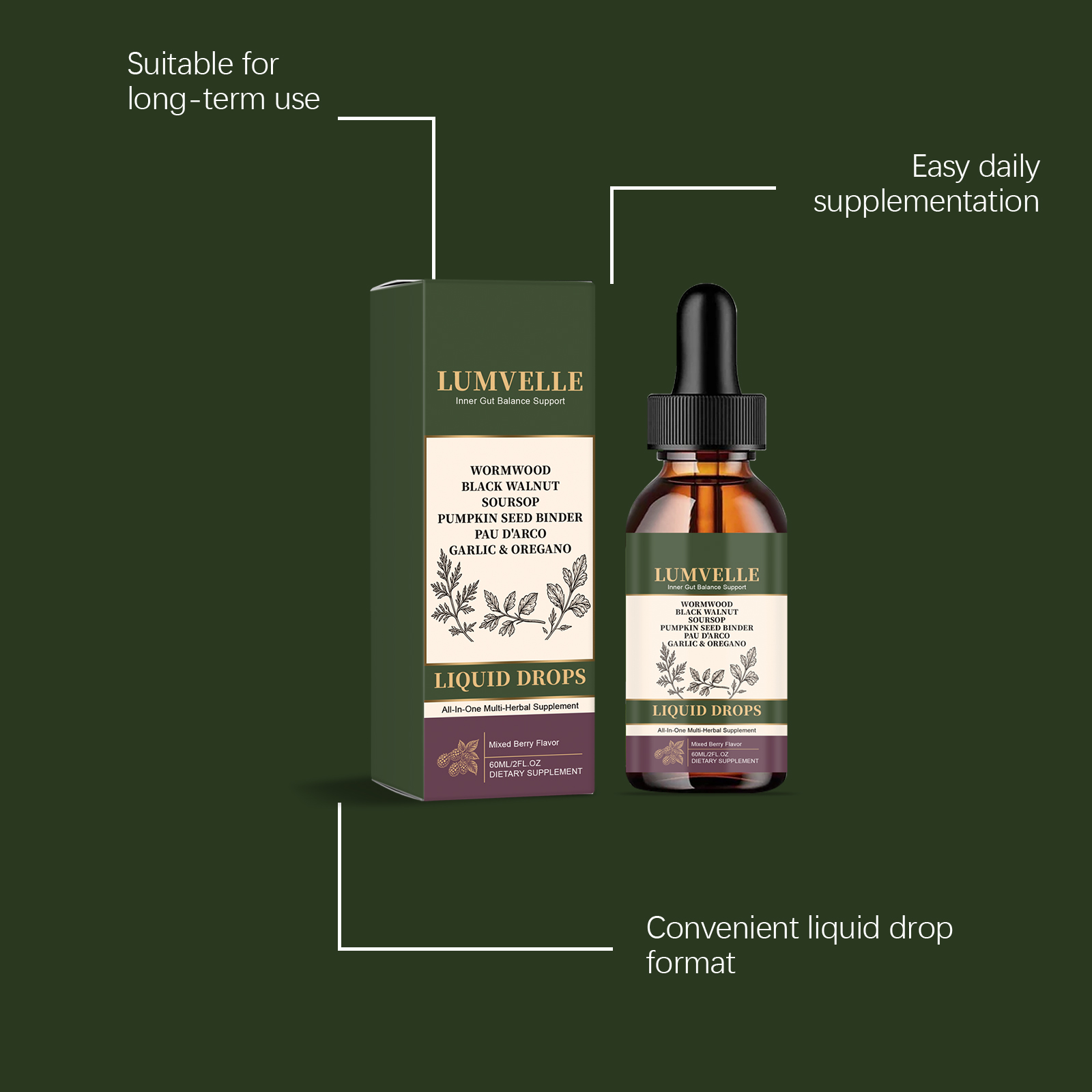 Plant Extract Intestine Balance Drops Mild Formula Comfort Balanced Care Protect Body Intestinal Environment