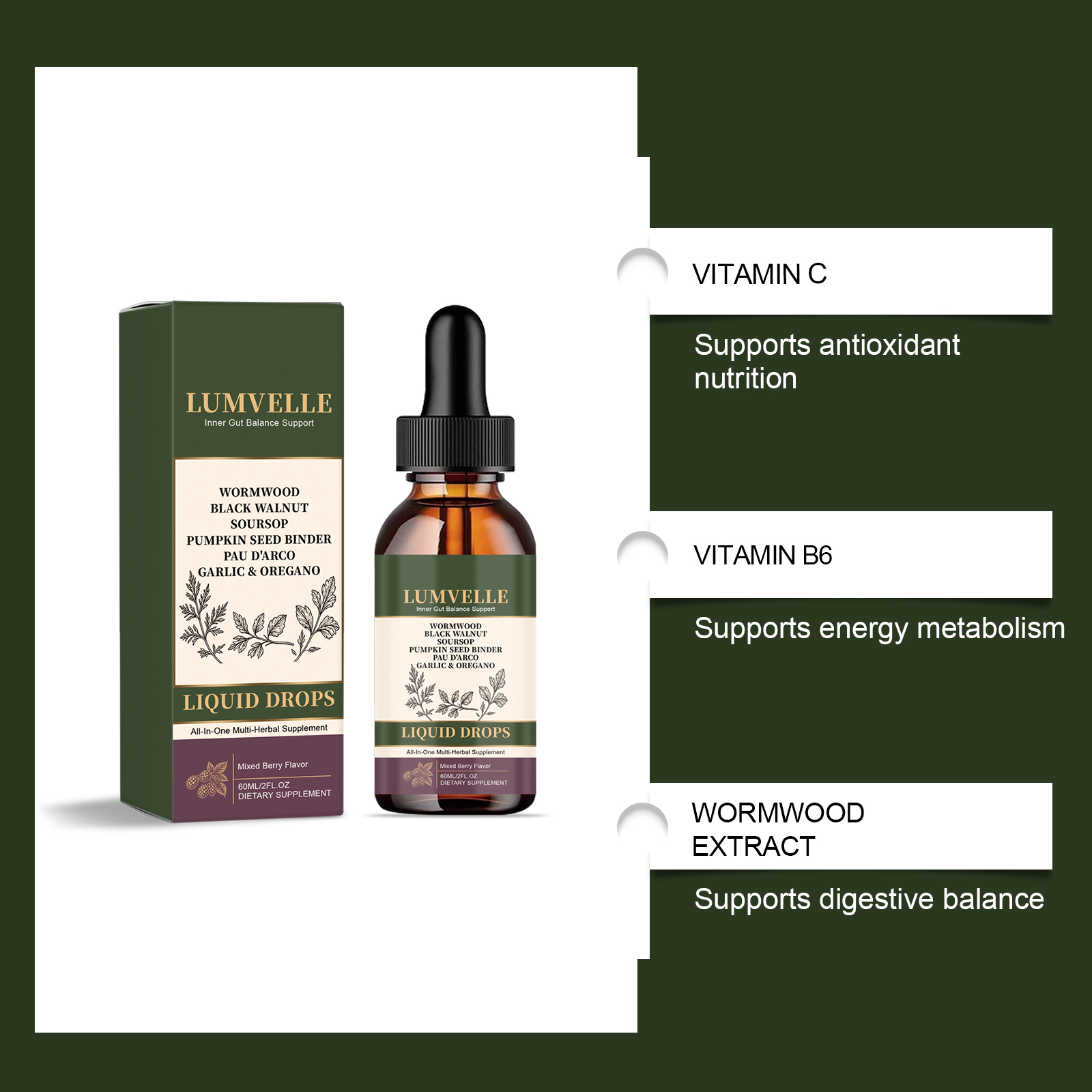 Plant Extract Intestine Balance Drops Mild Formula Comfort Balanced Care Protect Body Intestinal Environment