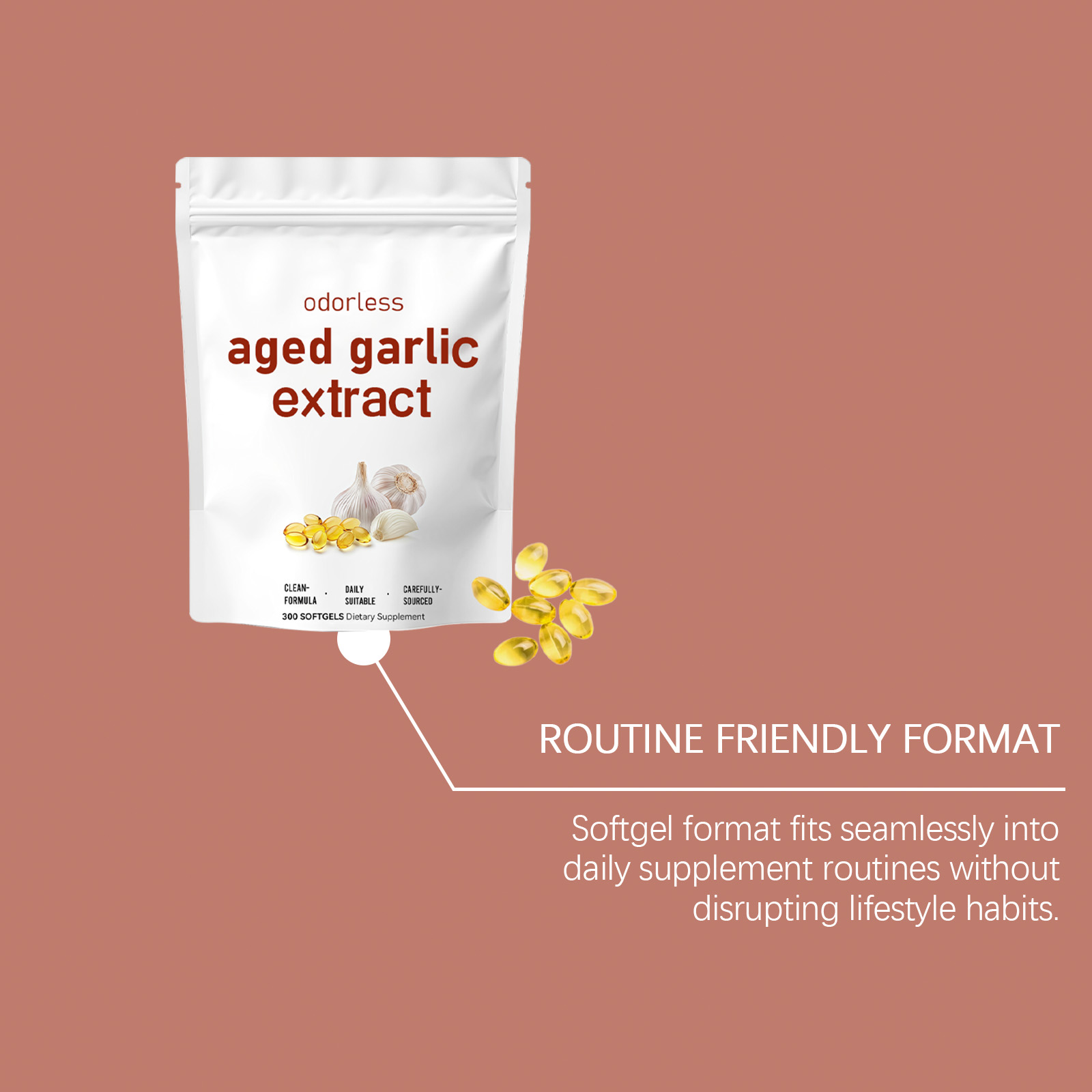 Garlic Extract Soft Capsules Mild Ingredient Nutritional Supplement Daily Life Balance Support Improve Physical Condition
