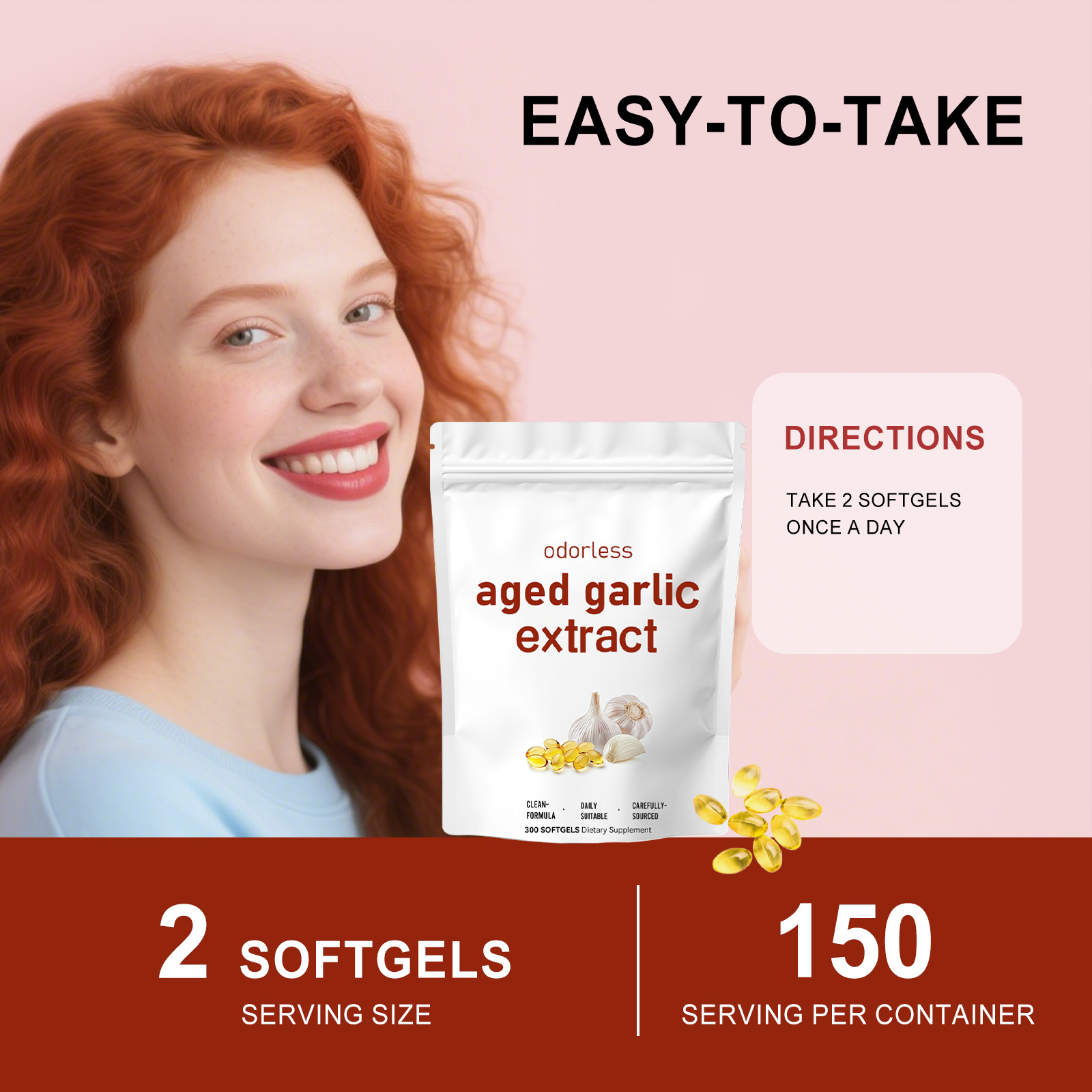 Garlic Extract Soft Capsules Mild Ingredient Nutritional Supplement Daily Life Balance Support Improve Physical Condition