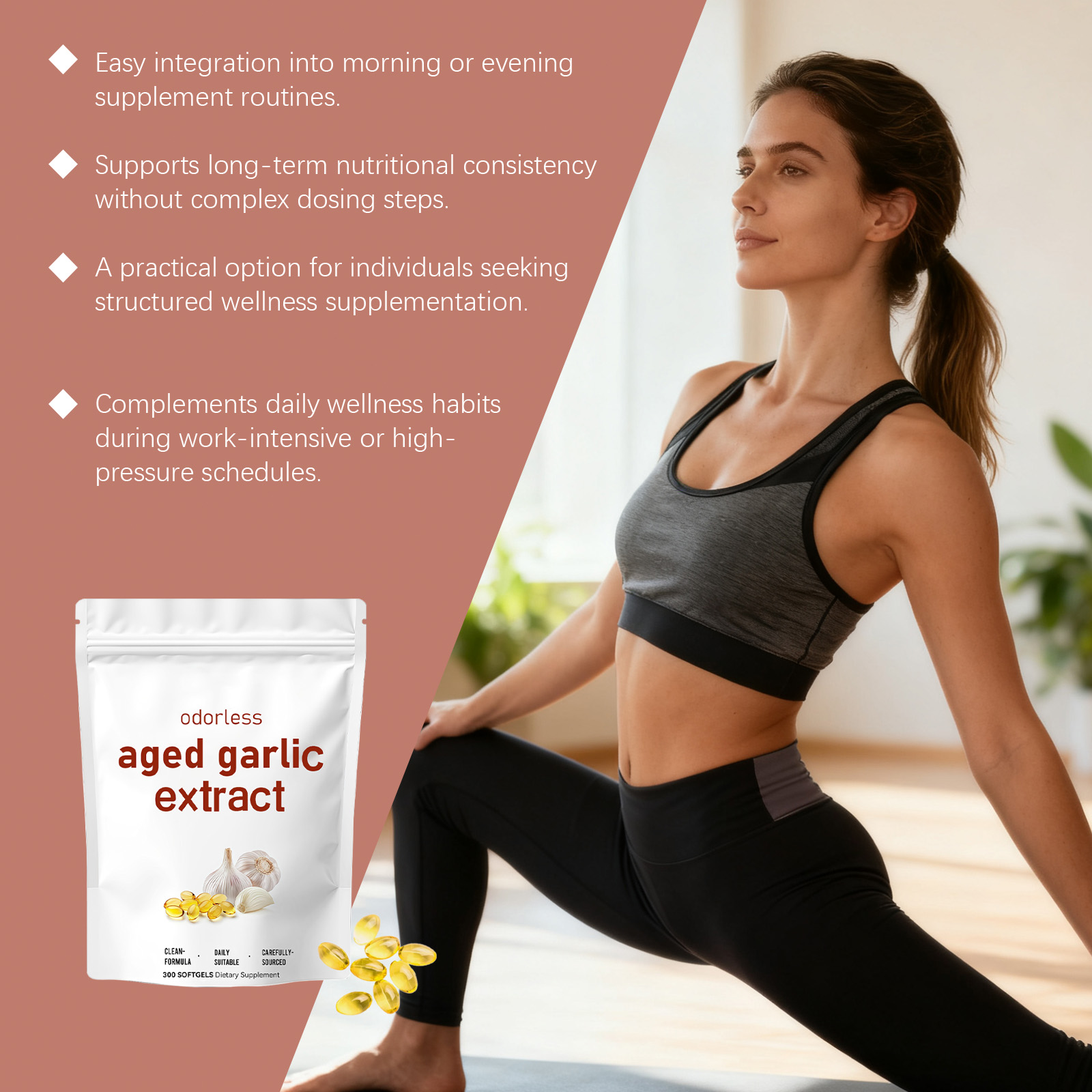 Garlic Extract Soft Capsules Mild Ingredient Nutritional Supplement Daily Life Balance Support Improve Physical Condition