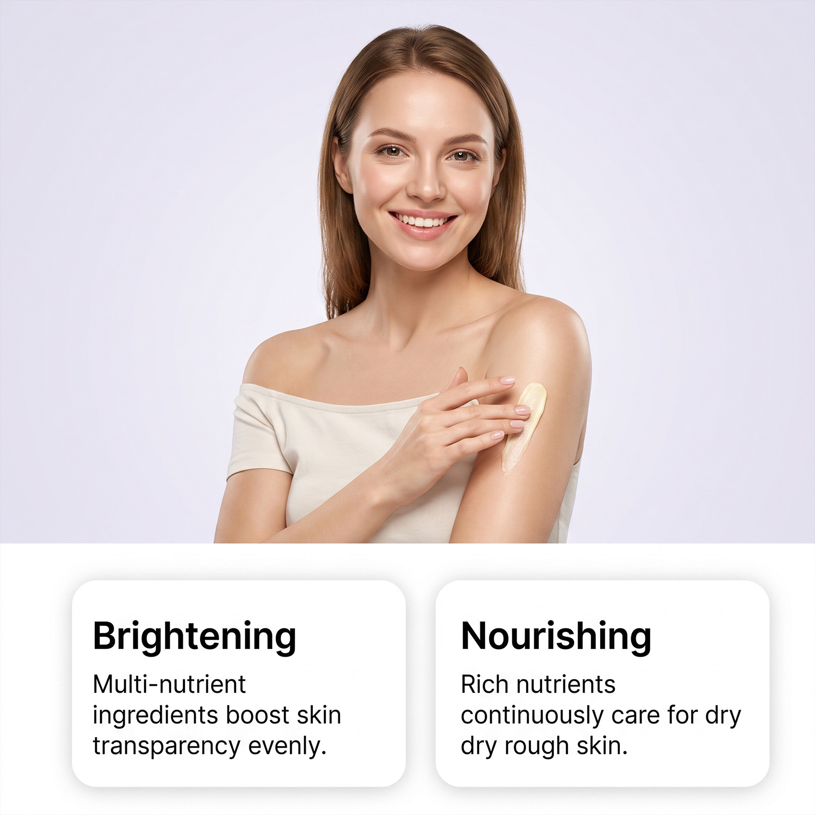 Skin Brightening Moisturizing Cream Light Fine Texture Daily Mild Spreadable Hydrating Comfort Body