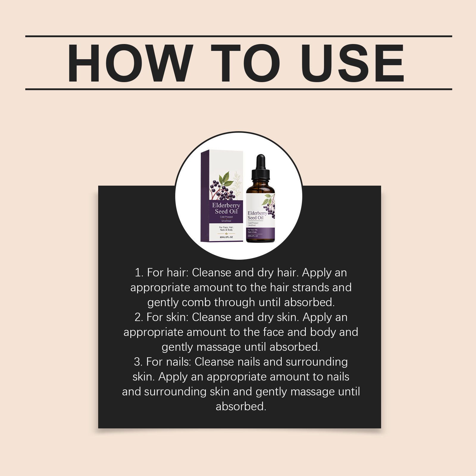 Elderberry Seed Nourishing Essential Oil Lock Moisture Soften Skin Delicate Skin Friendly Easy Smear Multipurpose Care Essential Oil