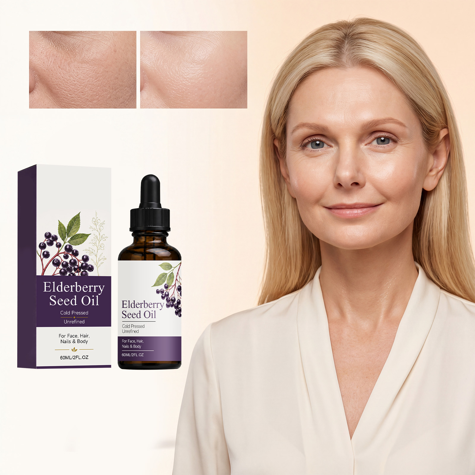 Elderberry Seed Nourishing Essential Oil Lock Moisture Soften Skin Delicate Skin Friendly Easy Smear Multipurpose Care Essential Oil