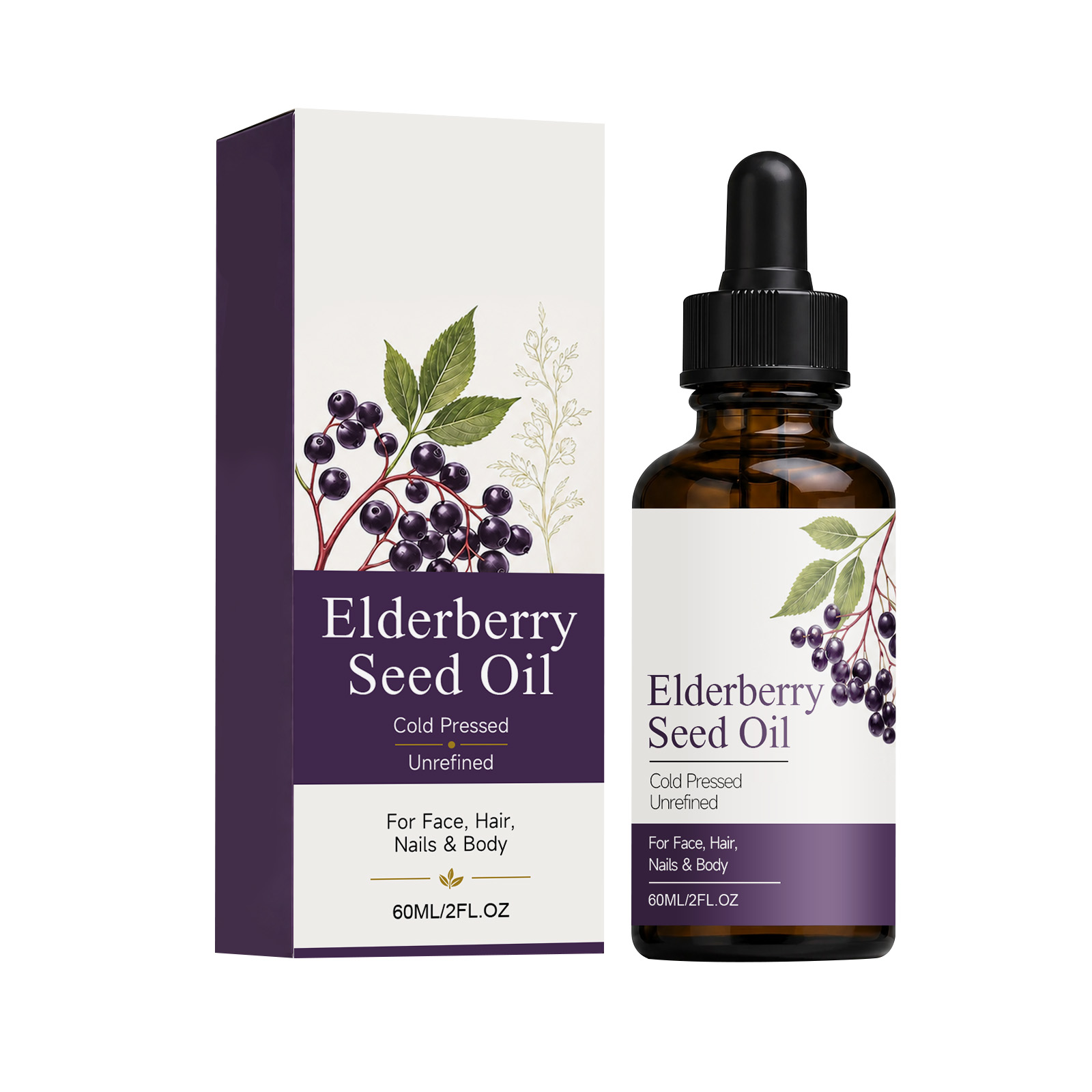 Elderberry Seed Nourishing Essential Oil Lock Moisture Soften Skin Delicate Skin Friendly Easy Smear Multipurpose Care Essential Oil
