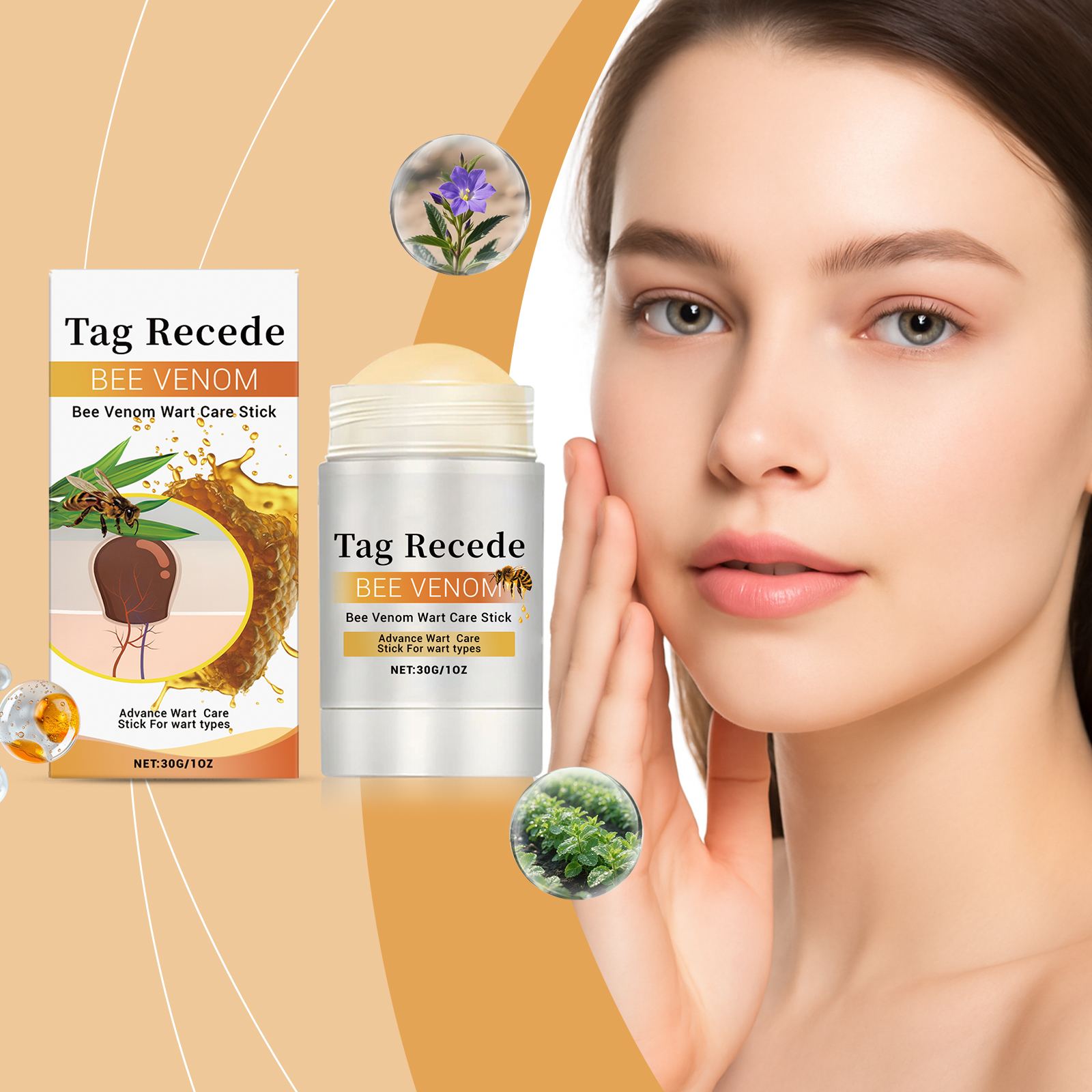 Bee Venom Care Stick Delicate Skin Nourishing Moisturizing Mild Cleansing Body Portable Daily Care Stick
