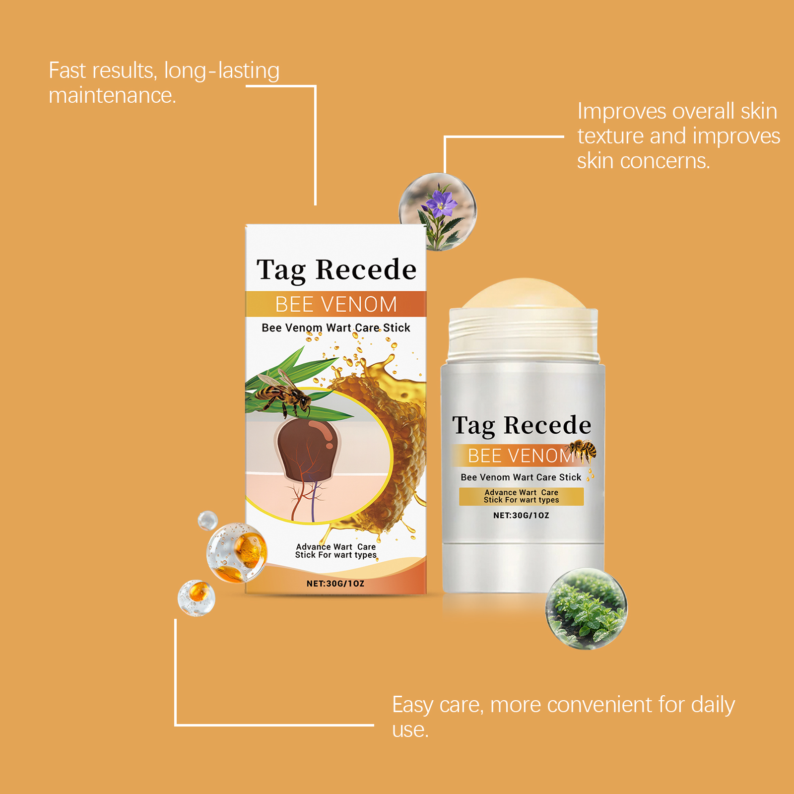Bee Venom Care Stick Delicate Skin Nourishing Moisturizing Mild Cleansing Body Portable Daily Care Stick