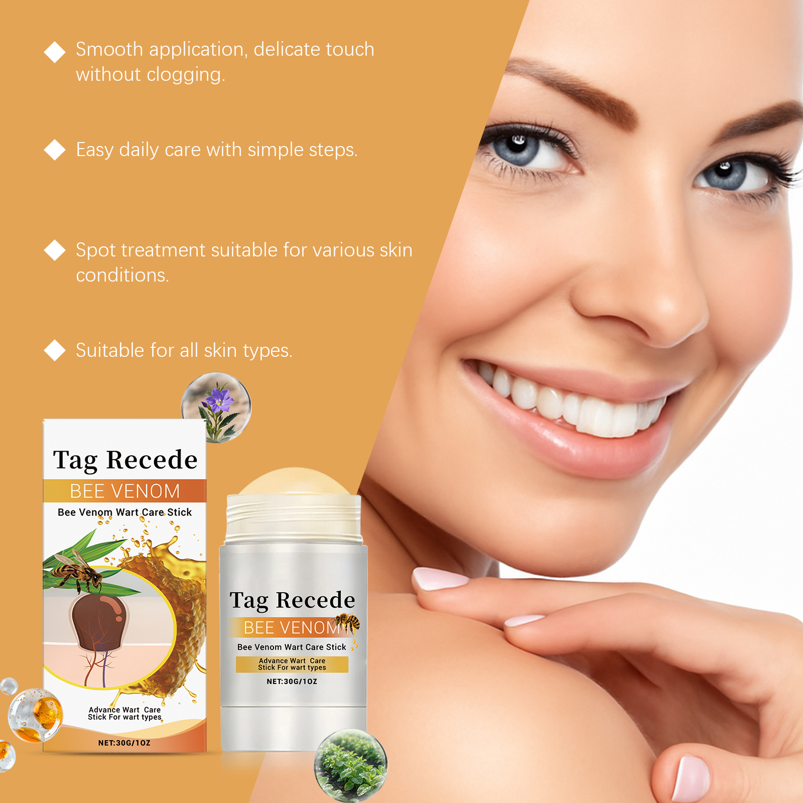 Bee Venom Care Stick Delicate Skin Nourishing Moisturizing Mild Cleansing Body Portable Daily Care Stick