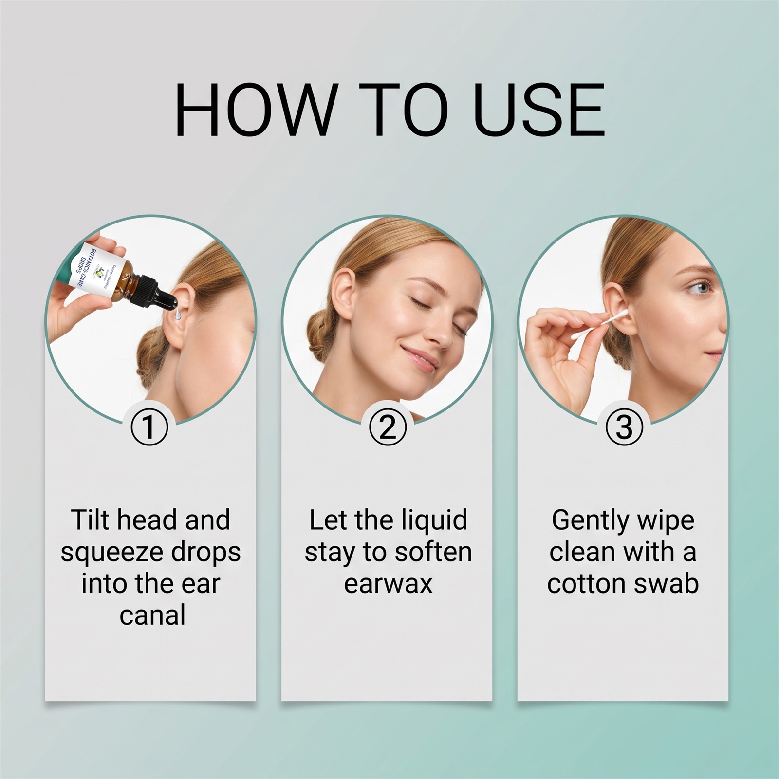 Ear Cleansing Care Drops Mild Formula Moisturizing Comfort Ear Canal Soften Earwax Daily Cleaning Care