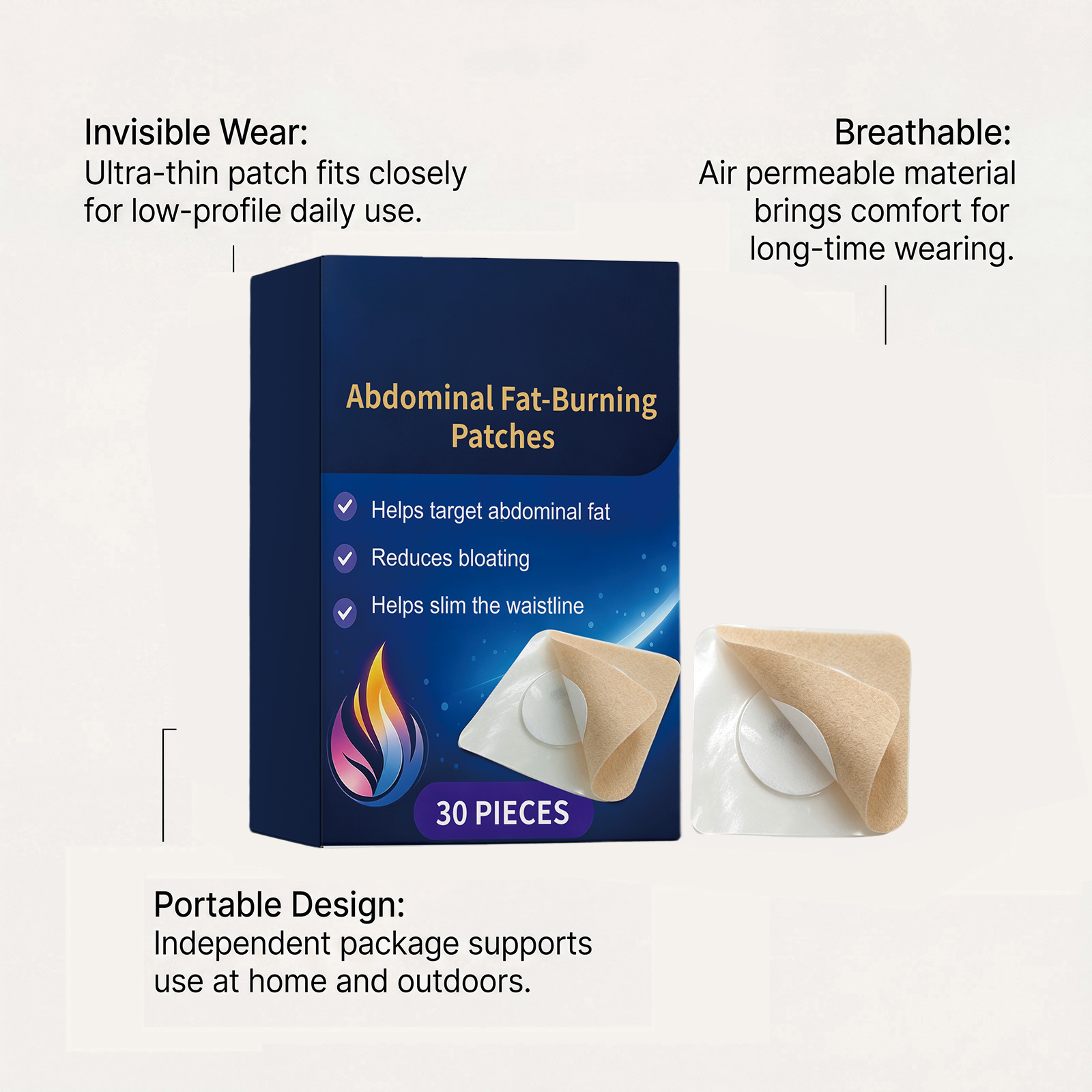 Body Care Patch Soft Skin Friendly Breathable Fit Skin Protect Waist Abdomen Daily Figure Line Care Sticker