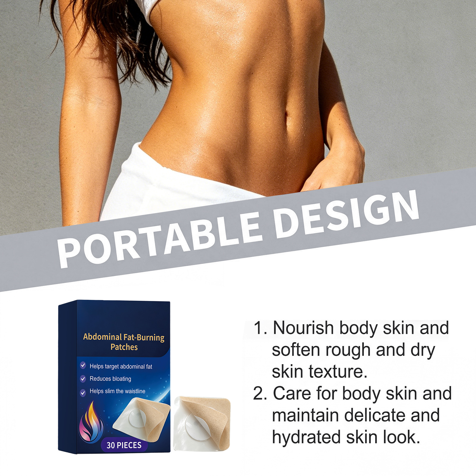 Body Care Patch Soft Skin Friendly Breathable Fit Skin Protect Waist Abdomen Daily Figure Line Care Sticker