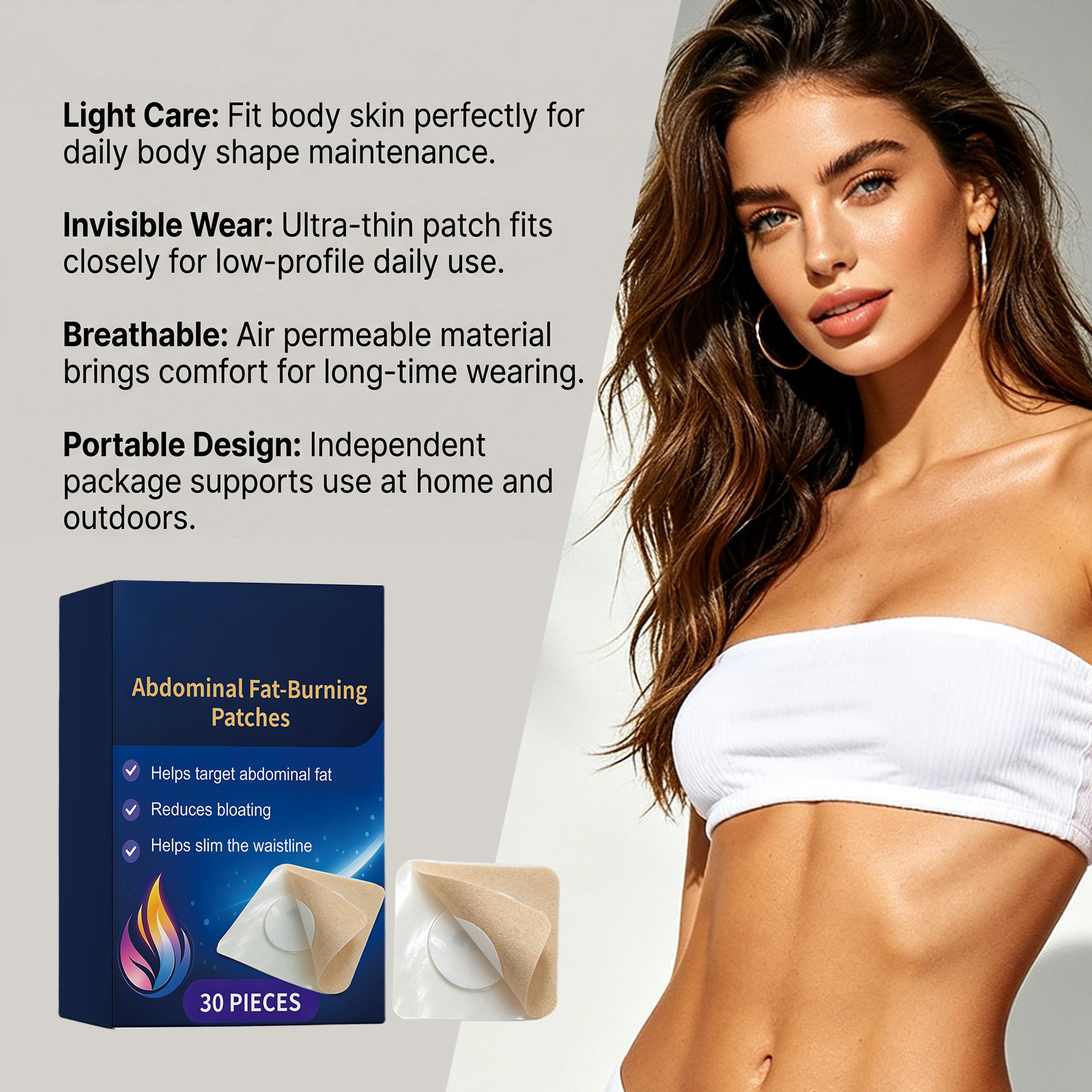Body Care Patch Soft Skin Friendly Breathable Fit Skin Protect Waist Abdomen Daily Figure Line Care Sticker