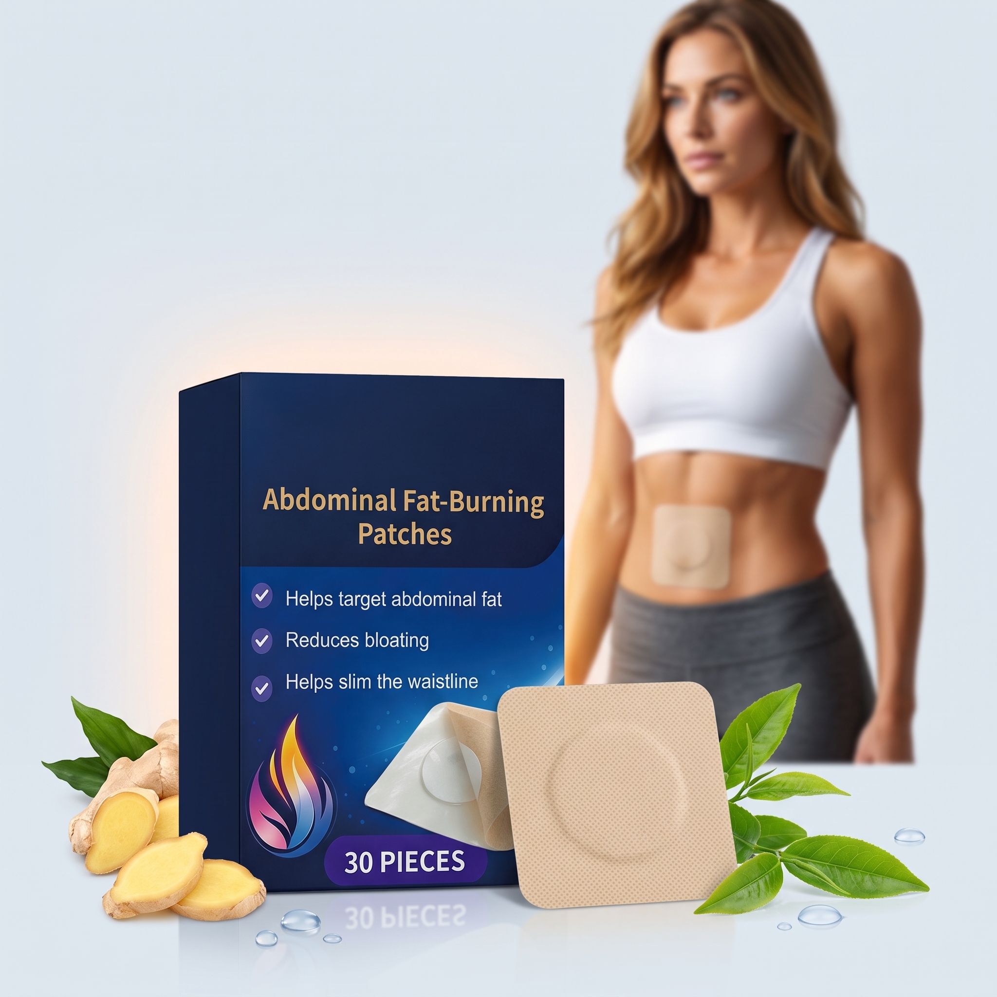 Body Care Patch Soft Skin Friendly Breathable Fit Skin Protect Waist Abdomen Daily Figure Line Care Sticker