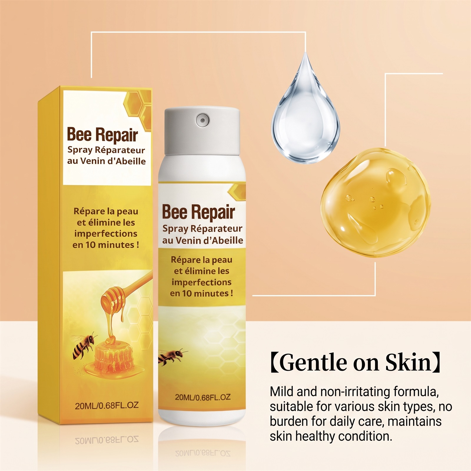 Bee Venom Skin Comfort Spray Moisturizing Care Body Skin Refreshing Delicate Smooth Daily Portable Nursing