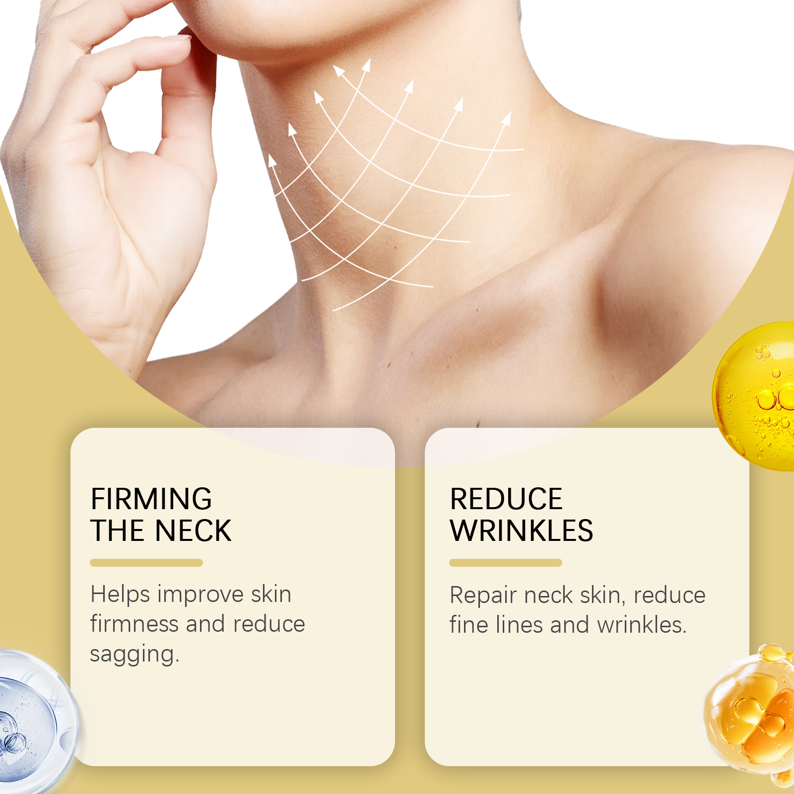 Neck Firming Roller Cream Improves Lifting Fades Neck Lines Moisturizes Nourishes Absorbs Easily Hydrated