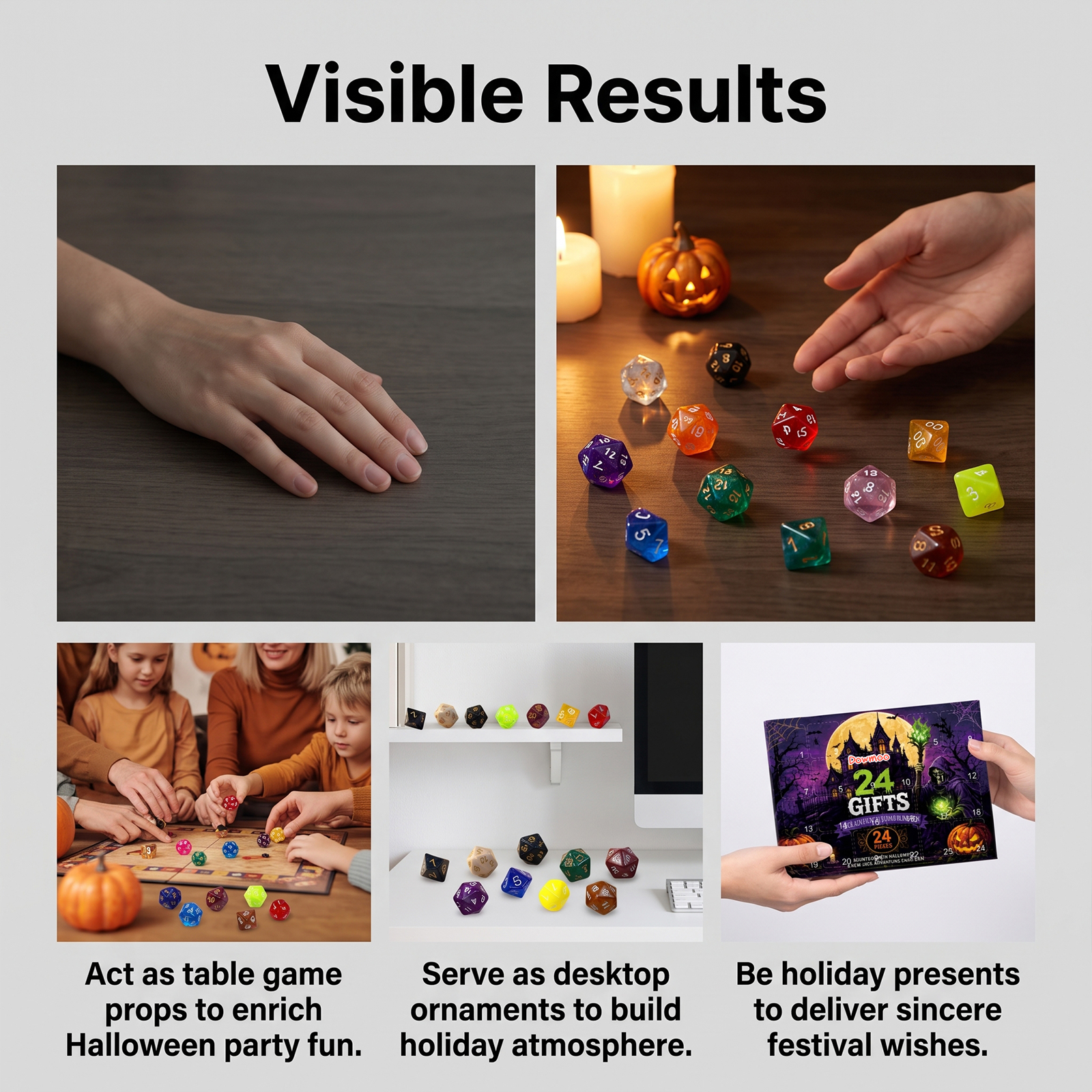 Dowmoo Halloween Dice Calendar Blind Box 24 Grid Unlock Halloween Pattern Unbox Fresh Gift Blind Box