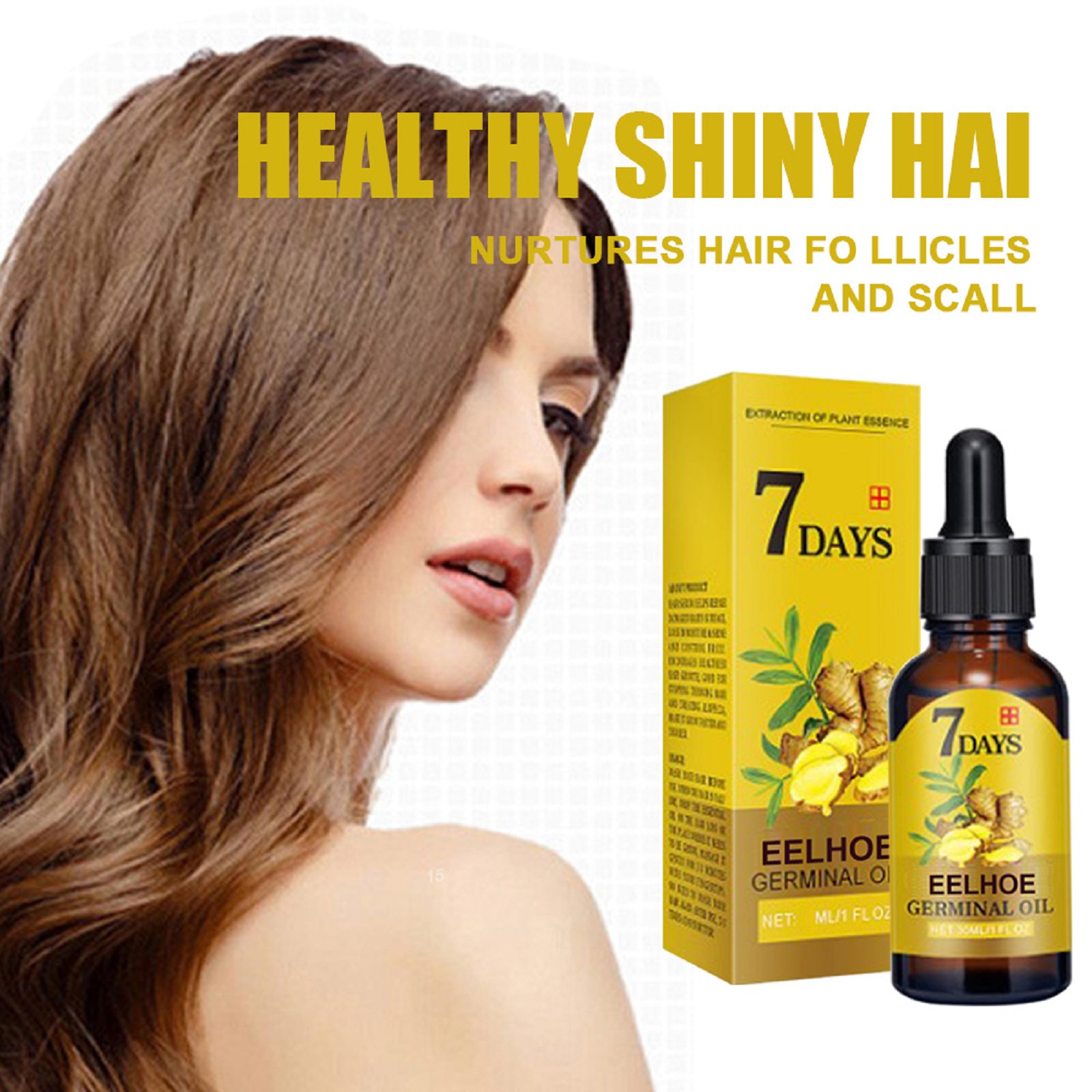 Ginger Hair Care Liquid Nourishing Scalp Strengthening Roots Anti Hair Loss For Daily Hair Treatment 40ml
