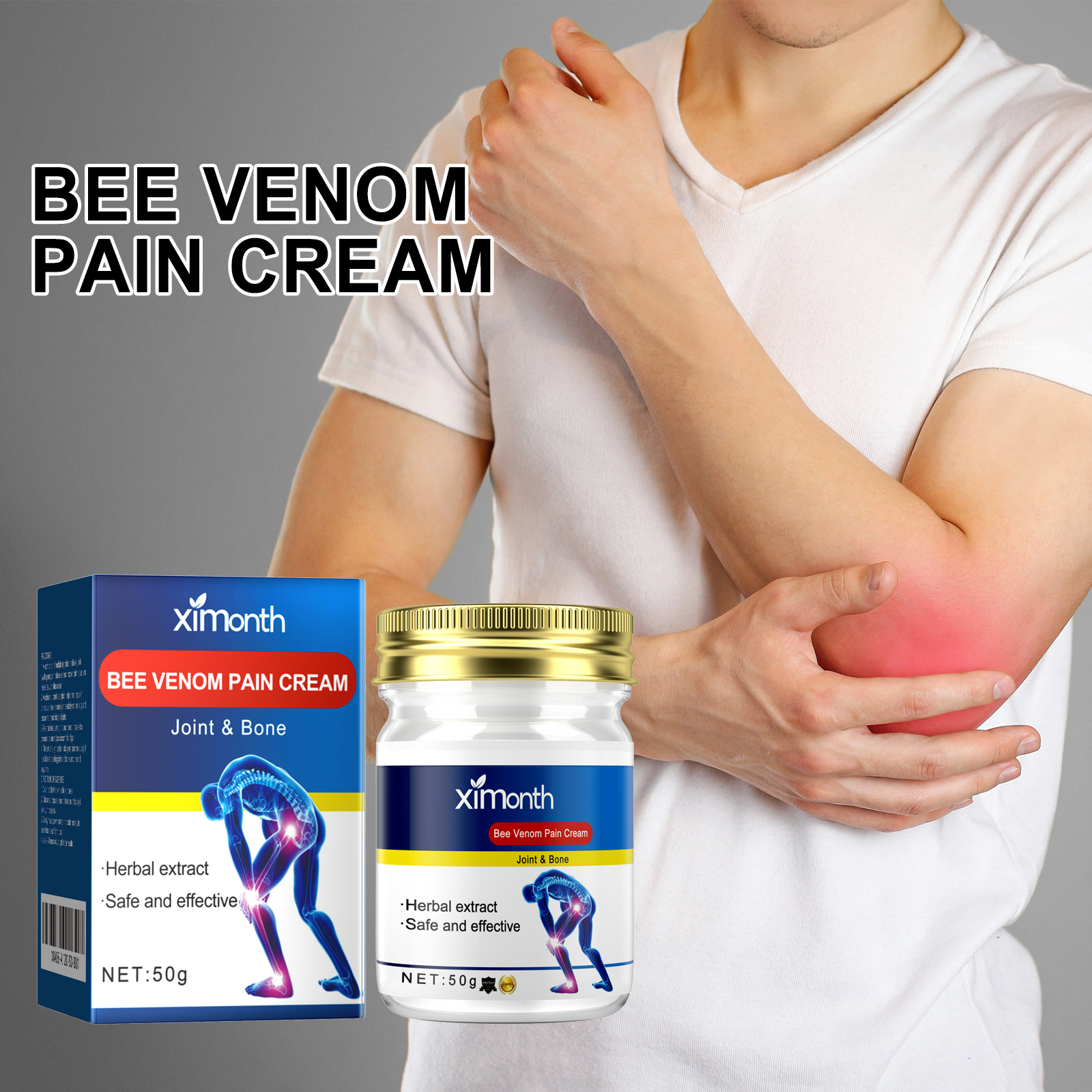 Bee Venom Joint Care Cream Soothing For Lumbar Knee Muscle Discomfort Daily Massage And Skin Care 50g