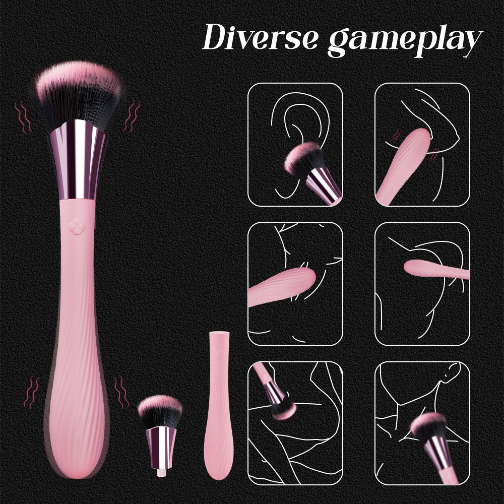 G-Spot Vibrator Vibrating Massage AV Wand Electric Love Egg Female Masturbator Adult Sex Toys for Women Rechargeable Makeup Brush Design