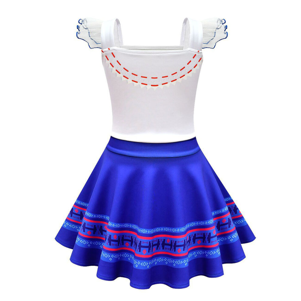 (7-8 Years) Encanto Luisa Cosplay Costume Kids Children Dress Outfits Halloween Suit