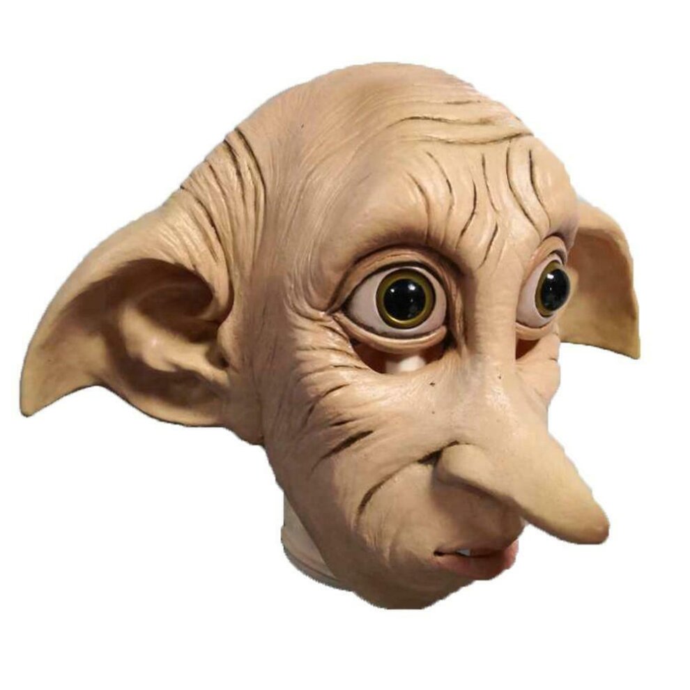 Dobby Mask Full Face with Elf Ears Latex Realistic for Halloween Cosplay Costume Carnival festivals Harry Potter  party Masquerade Props Men Adult Teens Size