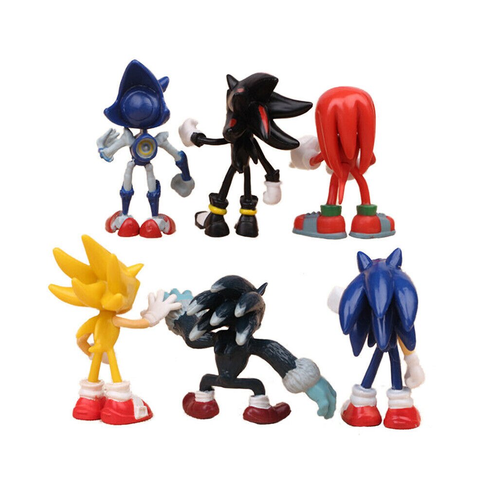6PCS Set Sonic The Hedgehog PVC Sonic Action Figure Gift Kids Toy