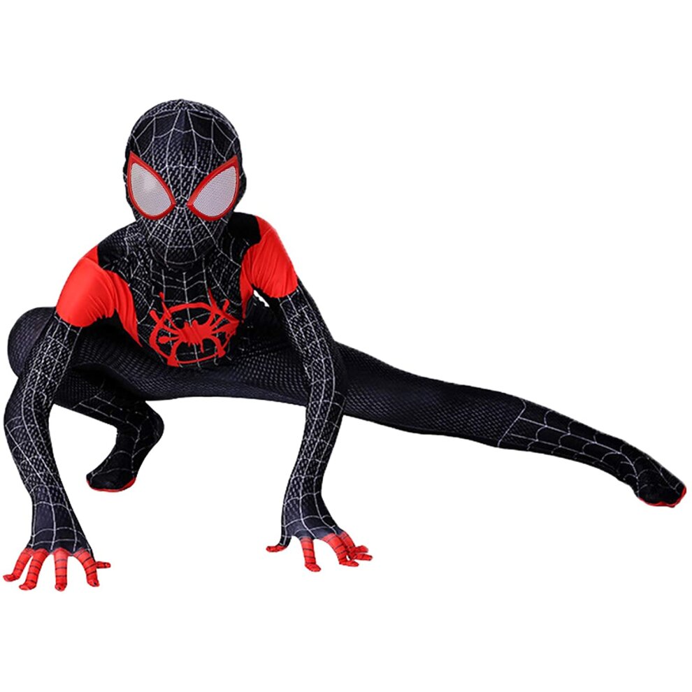 (HH6, 110CM) Superhero Spiderman  Costume Bodysuit for Kids Spandex Zentai Halloween Cos