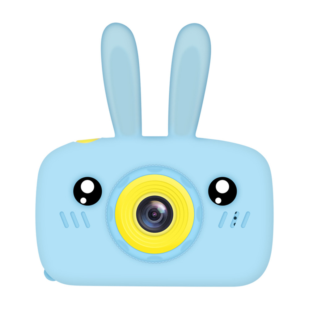 (Yellow) Digital Children Cameras Kids Rabbit Digital Camera Toy Bunny Appearance 1080P Full HD Cartoon Screen Xmas Gift