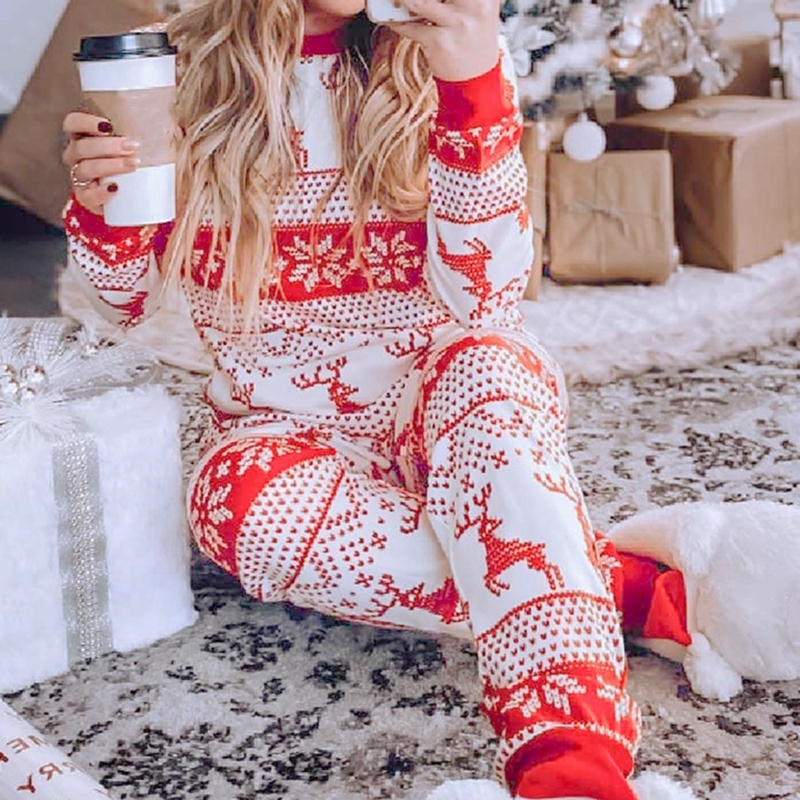 (Baby 3M) 2023 Family Matching Clothes Christmas Pajamas Set Mother Father Kids Son Matching Outfits Baby Girl Rompers Sleepwear Pyjamas XMAS PJS Suit