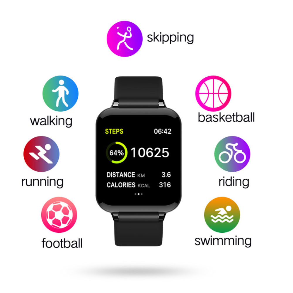 (White) Smart Watch Waterproof Heart Rate Blood Pressure Oxygen Monitoring HD Screen Man Women Sport Smartwatch For Android IOS