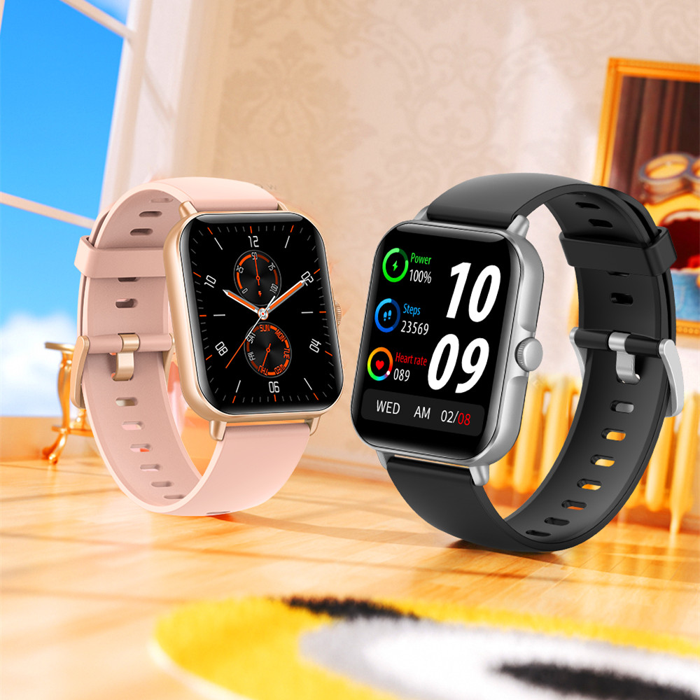 (Pink) Technology Smart Watch HD Screen Bluetooth Dial Smart Bracelet Men Women Sport Fitness Tracker for IOS