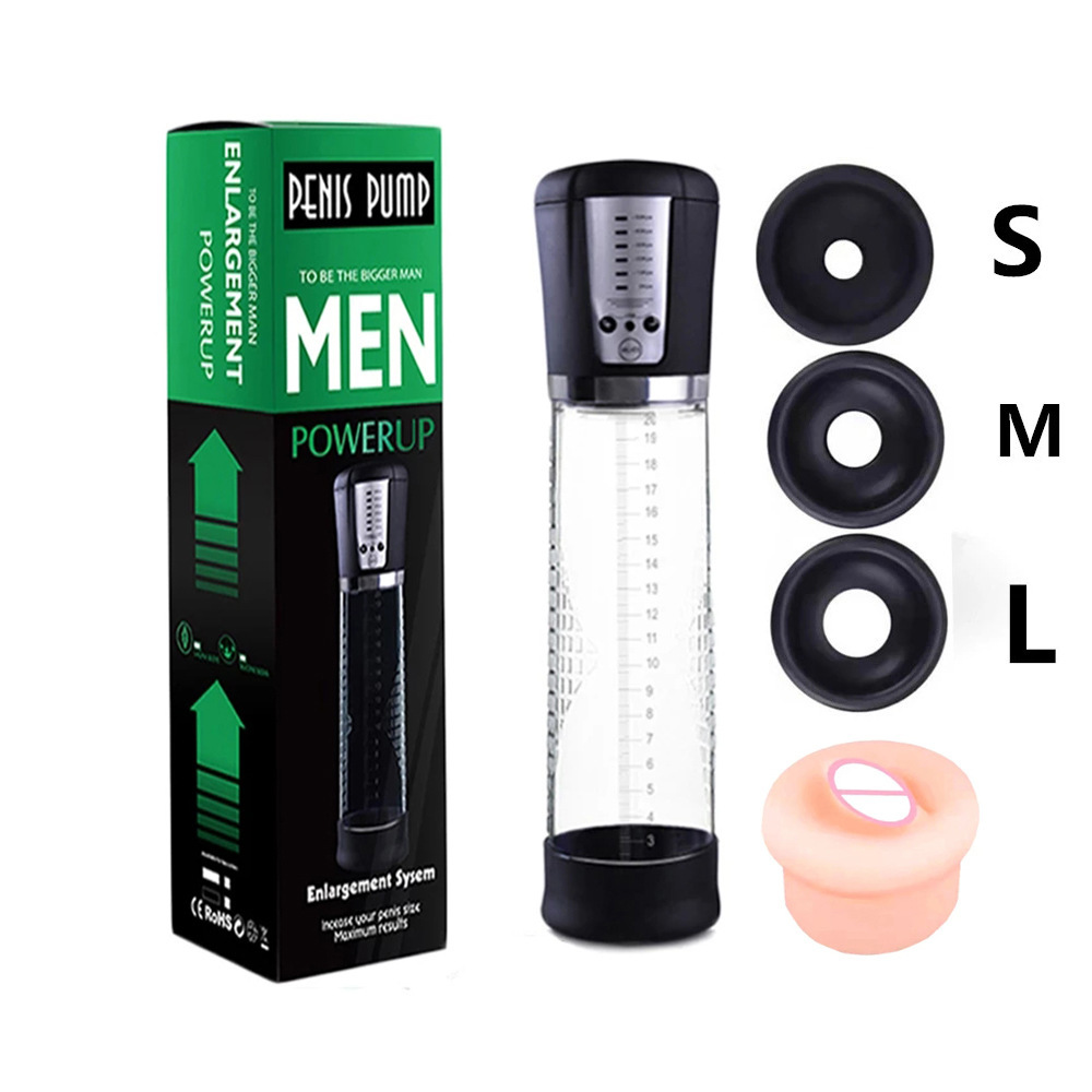 Adult Toys Fully Automatic Sucking Male Handsfree Pump Vacuum Masturbator Sex Toy USB Rechargeable Stretcher for Men Penis Pump Enlarger Erection Masturbation