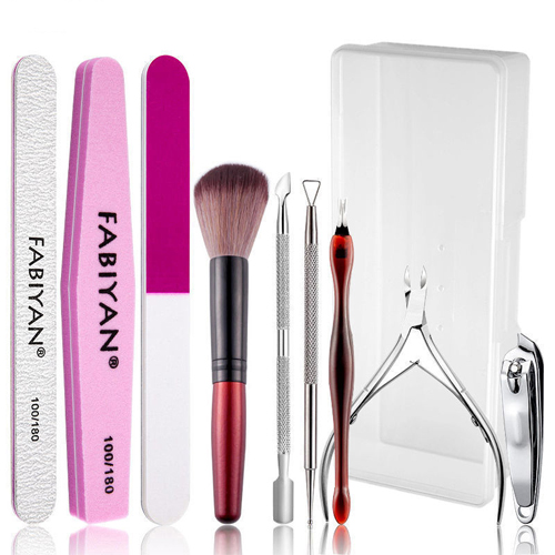 (10~piece Kit) Manicure Tools Set Nail File Polishing Stainless Steel Dead Skin Scissors Cuticle Pusher Nail Brush Cuticle Nipper Professional Nail Accessories Nail Trimming Manicure Tools