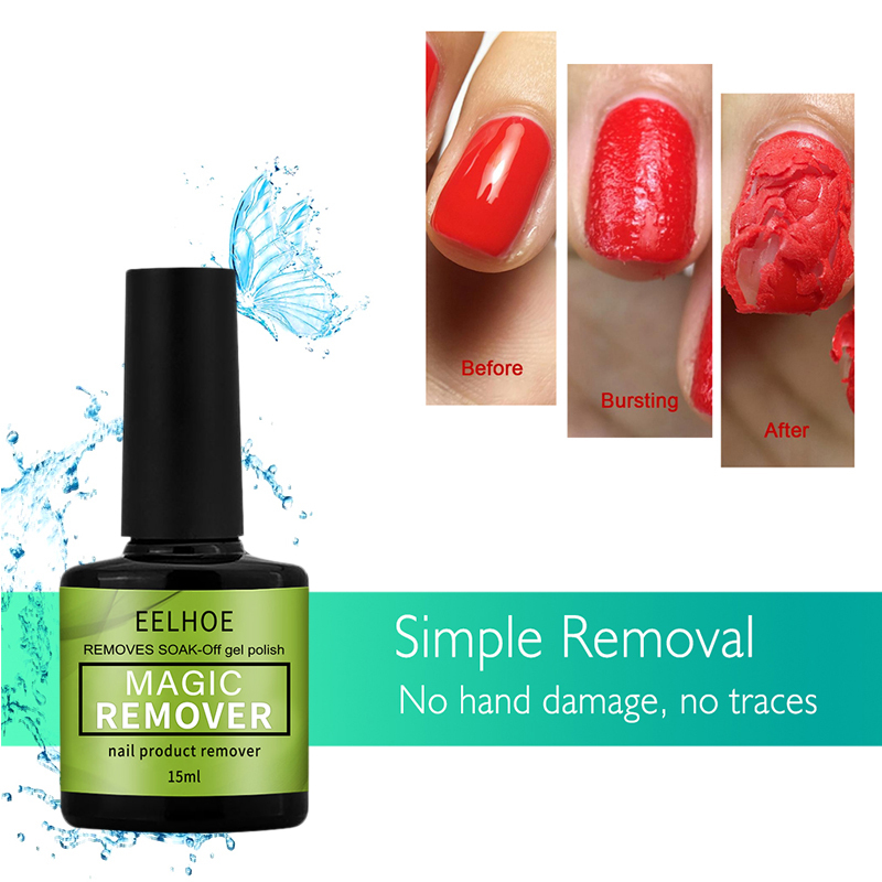 (1 Pack) Nail Polish Remover Magic Burst Gel Polish Remover Soak Off Primer Coat Cleaner Nail Degreaser Nail  UV Gel Remover Liquid Manicure Tools 15ml