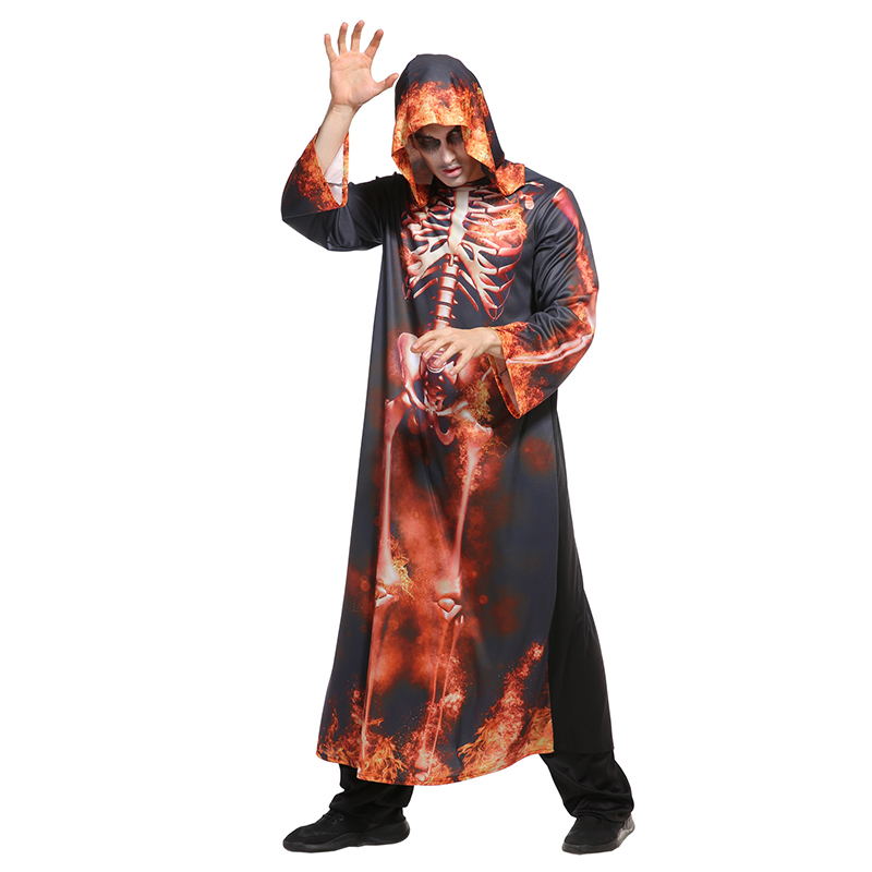 (165CM~175CM) Adult Halloween Fancy Dress Costume Skeleton Dress Up Outfit