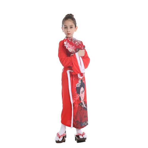 kimono Girl Print Kimono Bathrobe Gown Sweet Dress Bathrobe Sleepwear Costume