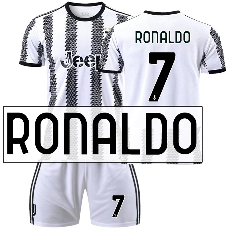 (Kids 16) 22-23 Juventus Ronaldo No. 7 Football Jersey Shirt Set Juv Adult Kids Training T-shirt