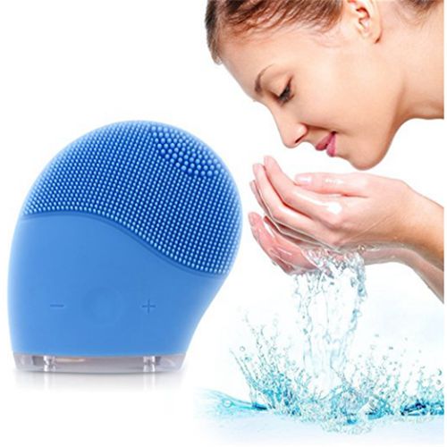 Sonic Electric Face Cleanser Massager Brush Silicone Facial Cleansing Brush Skin Care Pore Cleaning Portable USB Rechargeable Waterproof