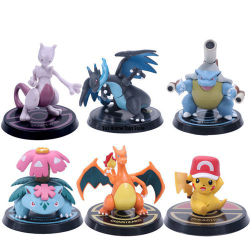 Pokémo Figure Toys Anime Pikachu Charizard Venusaur Blastoise PVC Action Figures Model Collection Toys Kids Birthday Gifts