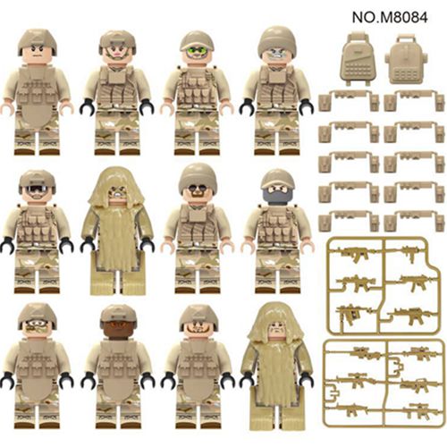 12PCS Police Model Figures City Career Building Blocks Enlightenment Kids Toys
