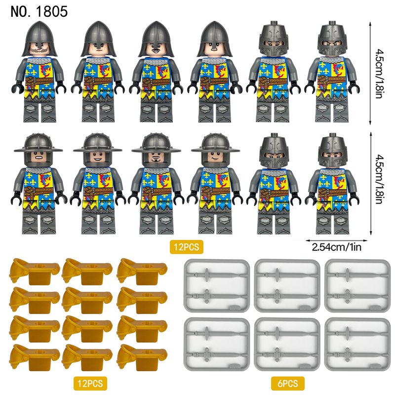 12pcs Medieval Knights Military dragon soldiers building blocks of ancient castles Mini Figures Fits Lego